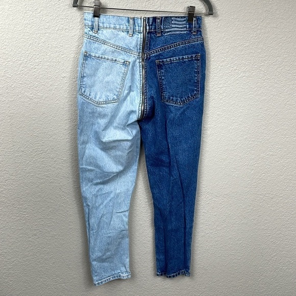 Revice Yin Yang Crop Jeans Split Light Dark Wash Zip Around Front to Back Sz 27 - Picture 7 of 16